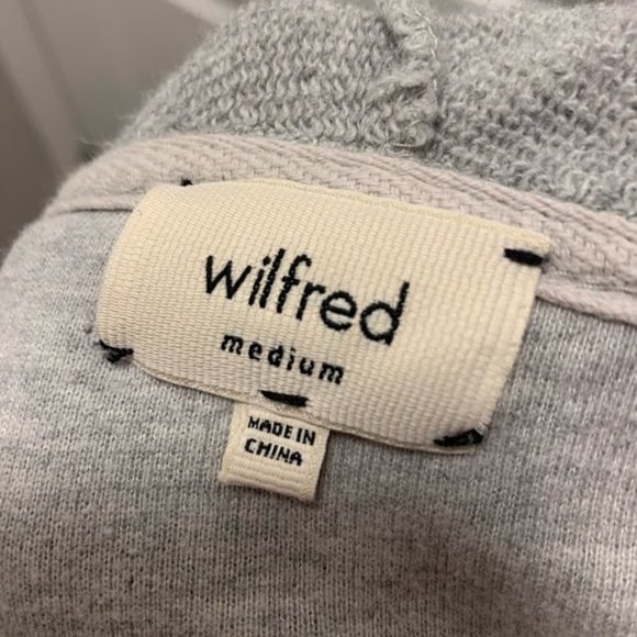 Aritzia Wilfred Roussea Zip Up Cardigan Sweater Light Grey - Picture 12 of 15